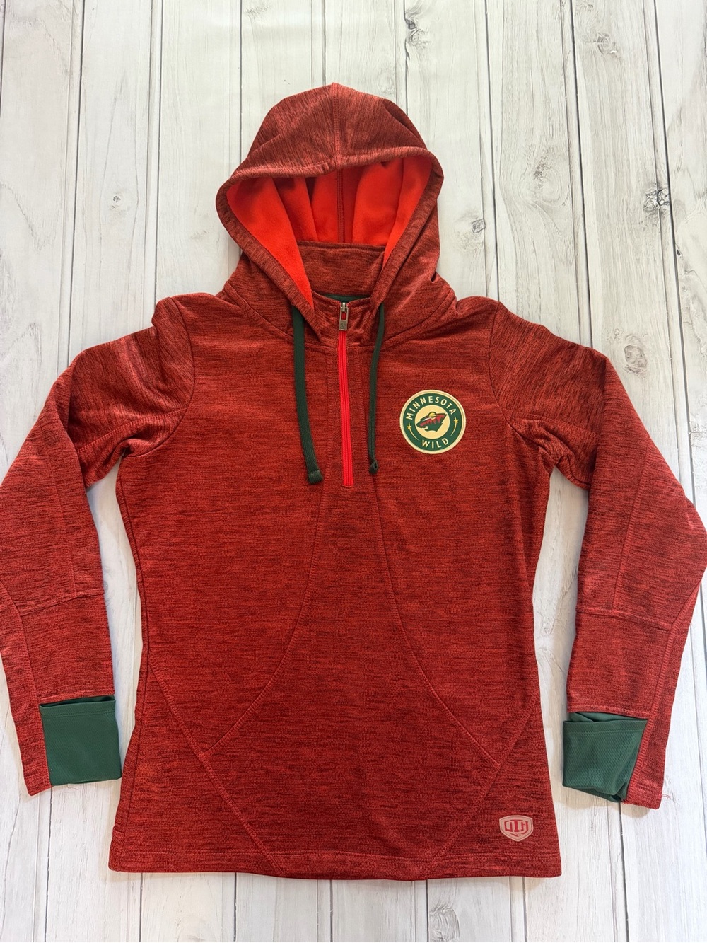Minnesota Wild old time hockey newbury collection NHL red quarter zip smal